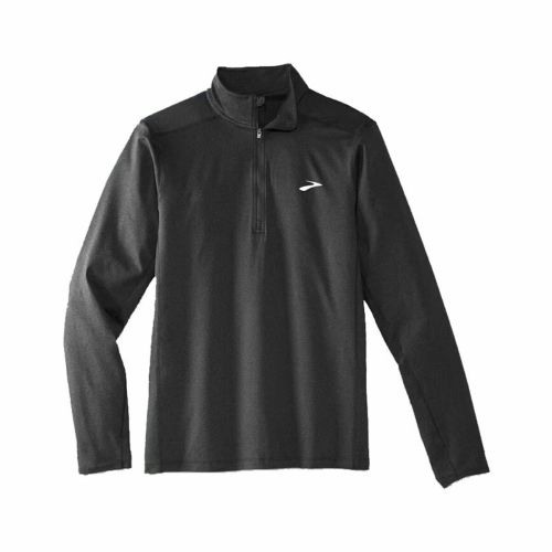 Camiseta de Manga Larga Hombre Brooks Dash 1/2 Zip 2.0 Negro