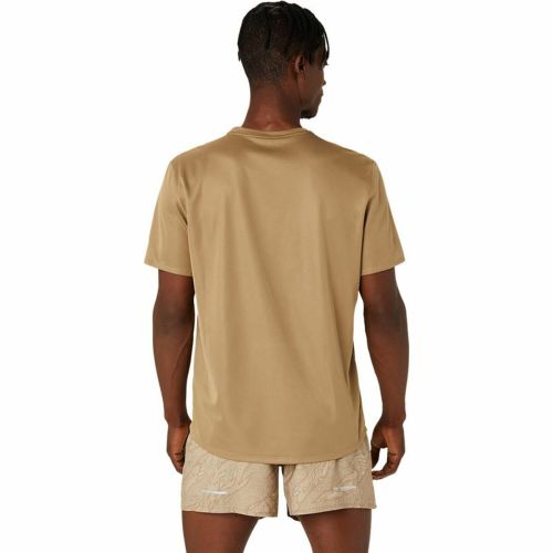 Camiseta de Manga Corta Hombre Asics Fujitrail Logo Ss Top Marrón Beige