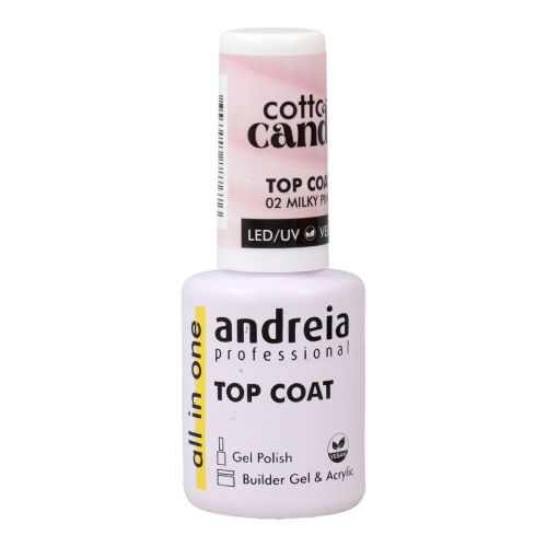 Fijador de Esmalte de Uñas Andreia Cotton Candy Top Coat Nº 02 Milky Pink 10,5 ml