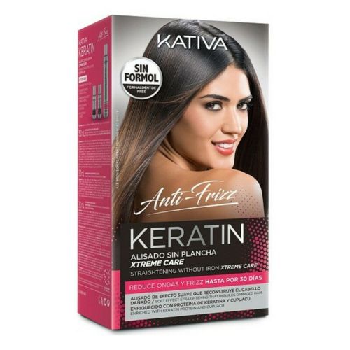 Tratamiento Capilar Alisador Keratin Anti-frizz Xtrem Care Kativa (3 pcs) Cabellos dañados