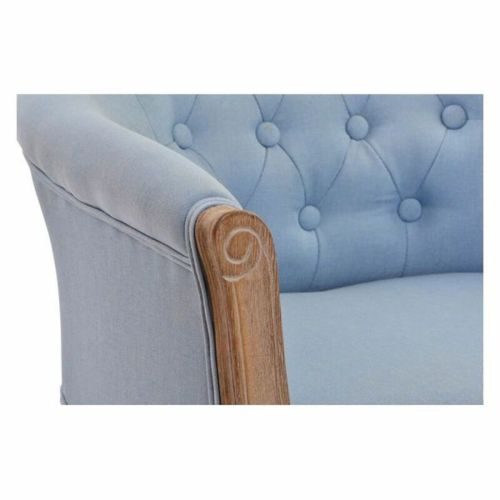 Sillón DKD Home Decor Azul Poliéster Madera (58 x 56 x 69 cm)