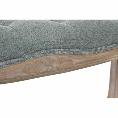 Banqueta DKD Home Decor   Gris Natural Madera Poliéster Gris oscuro (112 x 36 x 48 cm)