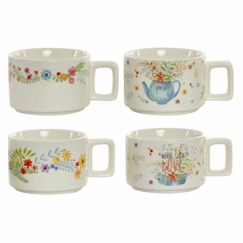 Juego de Tazas de Café DKD Home Decor Multicolor Metal Bambú Dolomita 260 ml