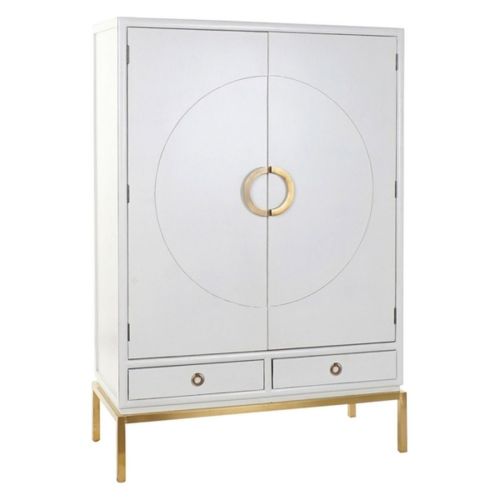 Armario DKD Home Decor Blanco Dorado Metal Álamo 120 x 50 x 175 cm