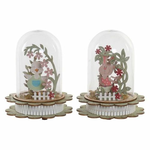 Decoración luminosa DKD Home Decor Aluminio Cristal Shabby Chic 14,5 x 14,5 x 18 cm (2 Unidades)