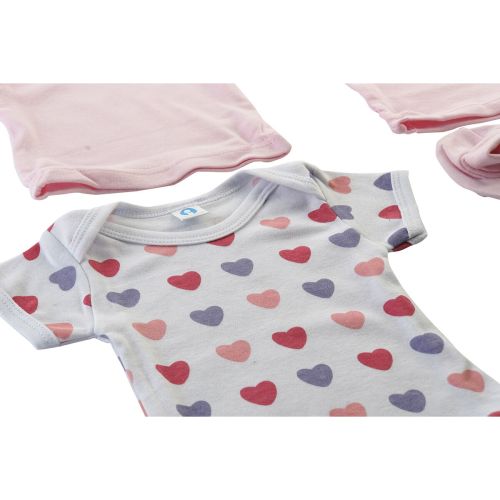 Conjunto de Ropa DKD Home Decor Blanco Rosa (2 Unidades) Algodón 0-6 Meses