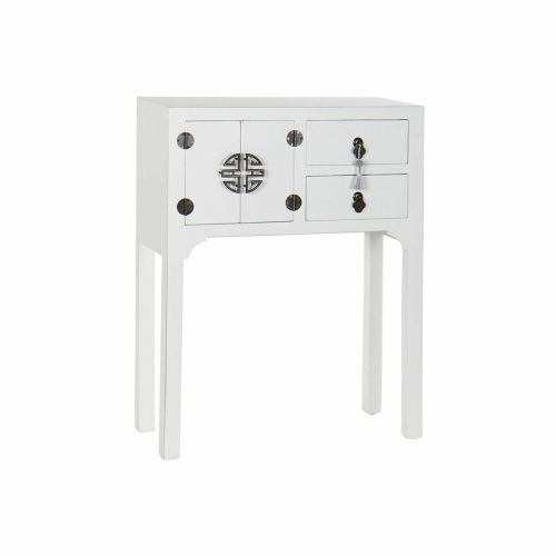 Consola DKD Home Decor Blanco Plata Abeto Madera MDF (63 x 26 x 83 cm)