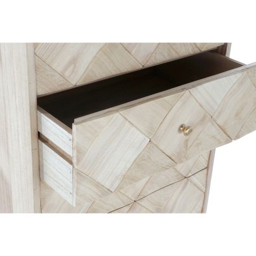 Cajonera DKD Home Decor   Marrón claro Metal Pino Madera de Paulonia Natural Moderno 45 x 35 x 93 cm