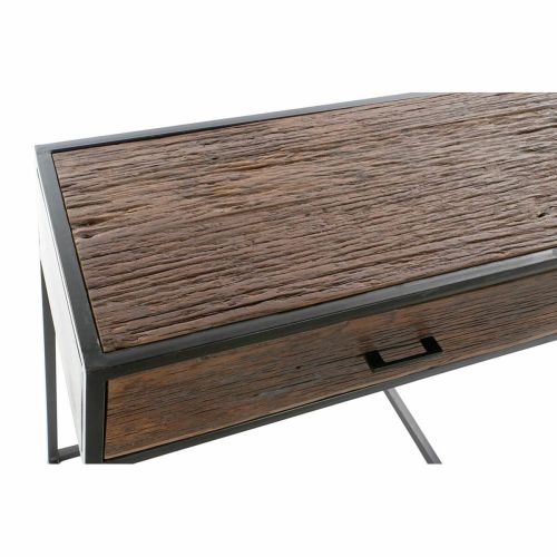 Consola DKD Home Decor 8424001772179 Negro Multicolor Natural Marrón oscuro Metal Madera Reciclada Madera de mango 150 x 43 x 77