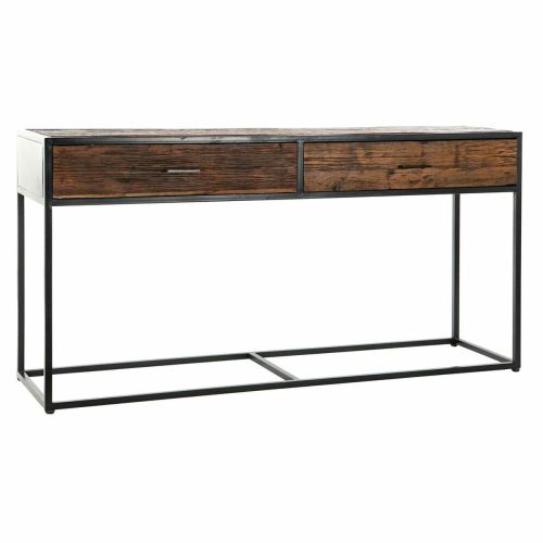 Consola DKD Home Decor 8424001772179 Negro Multicolor Natural Marrón oscuro Metal Madera Reciclada Madera de mango 150 x 43 x 77