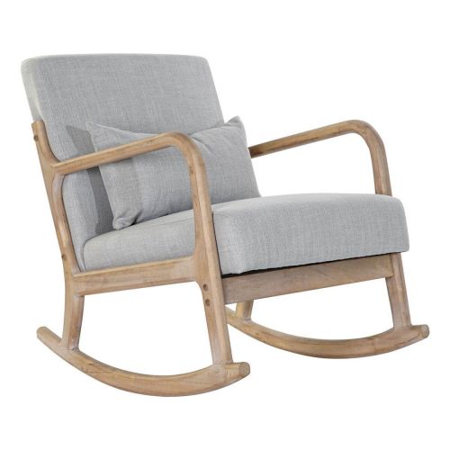 Sillón DKD Home Decor MB-179429 Gris Natural Gris claro Madera de caucho Sixties 66 x 88 x 78 cm