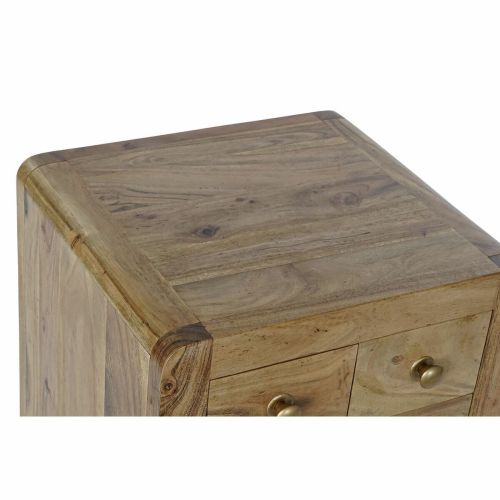 Mesita de Noche DKD Home Decor 45,5 x 40 x 60 cm Natural Dorado Acacia