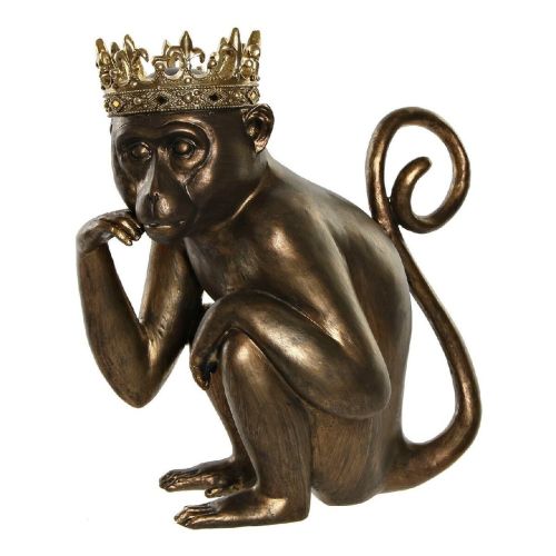 Figura Decorativa DKD Home Decor MONKEY Dorado Resina (Reacondicionado A)