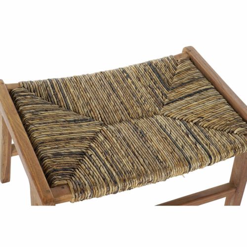 Banqueta DKD Home Decor   65 x 47 x 40 cm Natural Teca Plástico Marrón claro