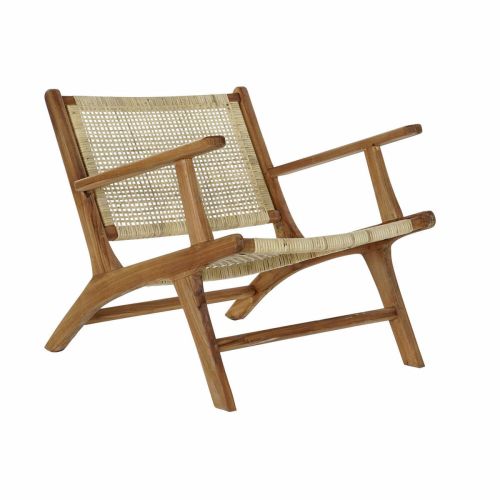 Butaca DKD Home Decor MB-182316 Natural Teca Marrón claro Ratán (69 x 78 x 68 cm)