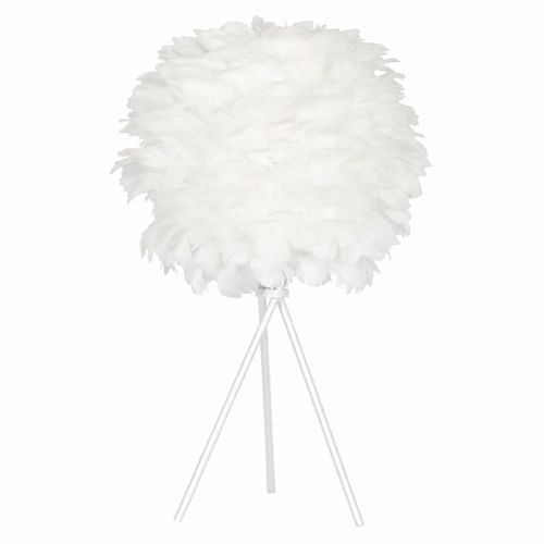 Lámpara de mesa DKD Home Decor Blanco Metal Pluma (42 x 42 x 60 cm)