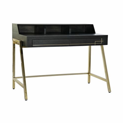 Escritorio DKD Home Decor Negro Metal Dorado Madera de mango (125 x 74 x 93.5 cm)