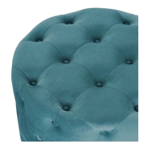 Reposapiés DKD Home Decor Azul Moderno Velvet Madera MDF (2 pcs)