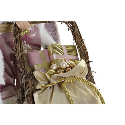 Adorno Navideño DKD Home Decor Multicolor Rosa Dorado Madera Metal Papá Noel 30 x 40 cm 42 x 25 x 48 cm