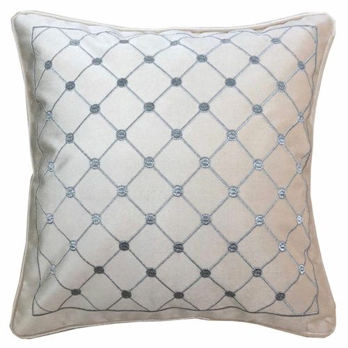 Cojín DKD Home Decor 8424001850327 Gris 45 x 10 x 45 cm Blanco Rombos