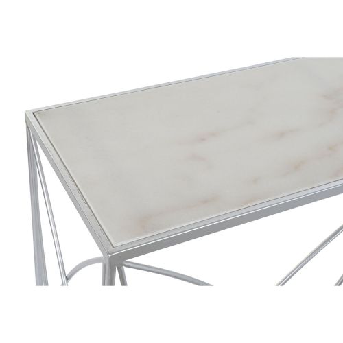 Consola DKD Home Decor Blanco Plateado Metal Mármol 100 x 33 x 78 cm