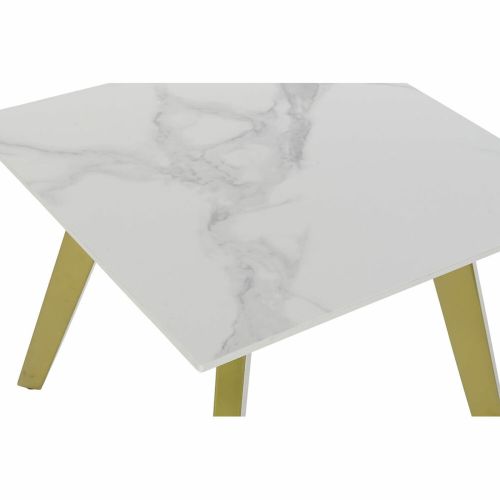 Consola DKD Home Decor Blanco Dorado Metal Cerámica 60 x 60 x 48 cm