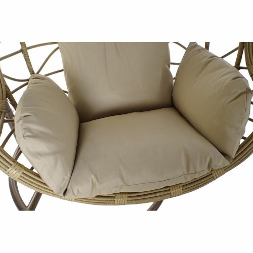 Sillón de jardín colgante DKD Home Decor 90 x 70 x 110 cm 105 x 75 x 226 cm Beige Metal Marrón ratán sintético