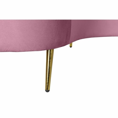 Sofá DKD Home Decor Rosa Dorado Metal Poliéster (210 x 120 x 84 cm)