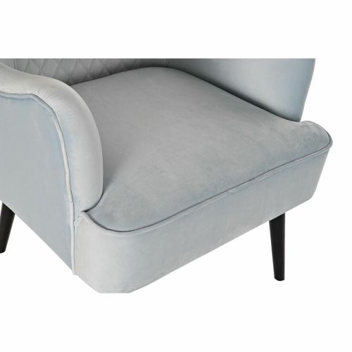 Sillón DKD Home Decor Negro Metal Azul cielo (76 x 76 x 82 cm)