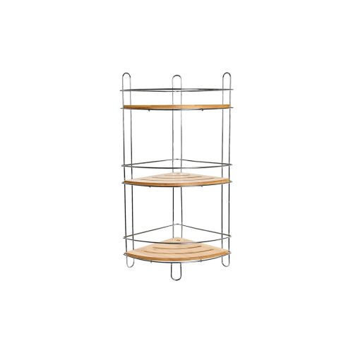 Estantería de Baño DKD Home Decor Bambú Aluminio Metal cromado inoxidable Natural 19,5 x 19,5 x 47 cm