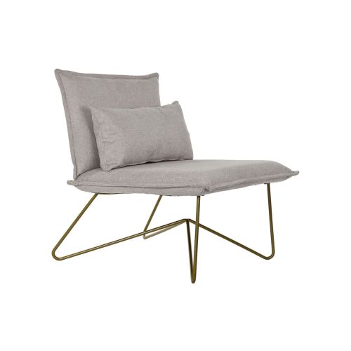 Sillón DKD Home Decor 66 x 78 x 75 cm Beige Dorado Metal