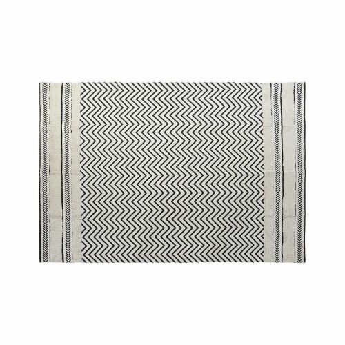 Alfombra DKD Home Decor Negro Zig-zag Blanco (120 x 180 x 0,7 cm)