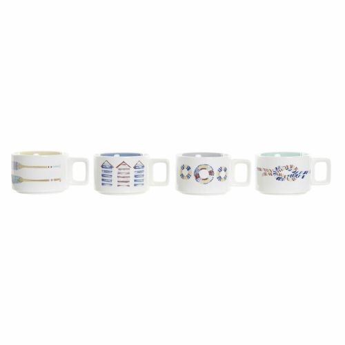 Taza DKD Home Decor Azul Multicolor Metal Dolomita 260 ml