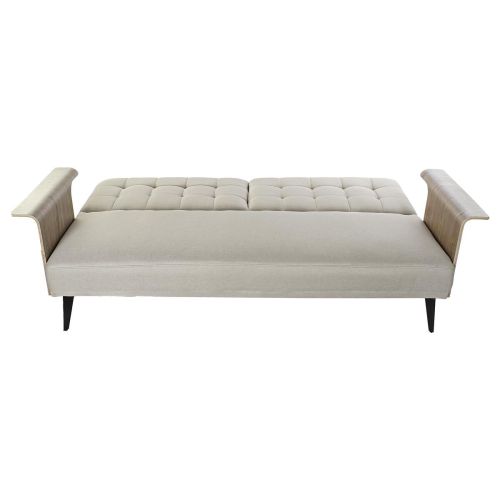 Sofá Cama DKD Home Decor 203 x 87 x 81 cm Negro Beige Metal Marrón