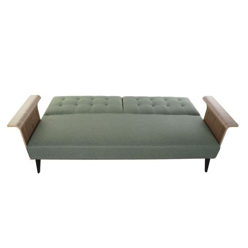 Sofá Cama DKD Home Decor 203 x 87 x 81 cm Negro Metal Marrón Verde