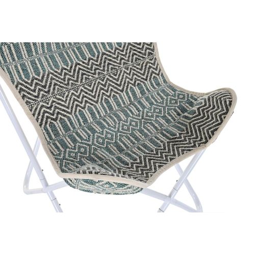 Sillón de jardín DKD Home Decor Azul Blanco Verde Hierro 74 x 65 x 90 cm