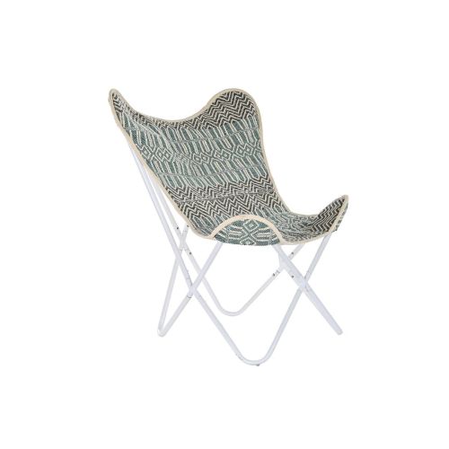 Sillón de jardín DKD Home Decor Azul Blanco Verde Hierro 74 x 65 x 90 cm