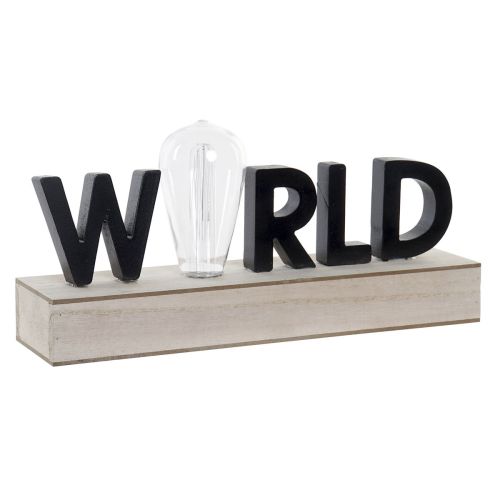 Decoración luminosa DKD Home Decor World Negro Metal Madera MDF 30 x 40 cm 34 x 8 x 16 cm