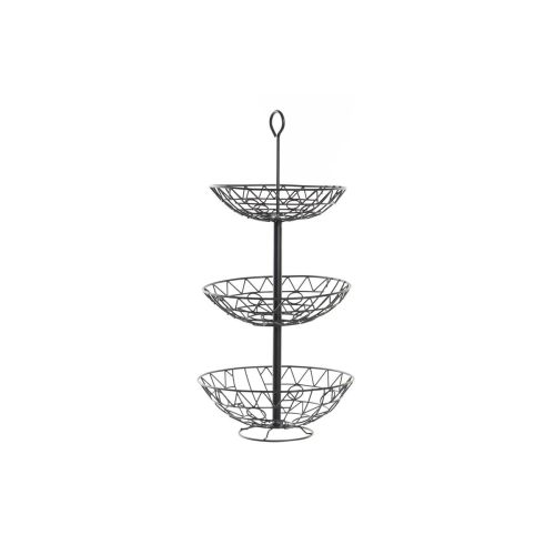 Frutero DKD Home Decor Negro Metal Geométrico 28 x 28 x 58 cm