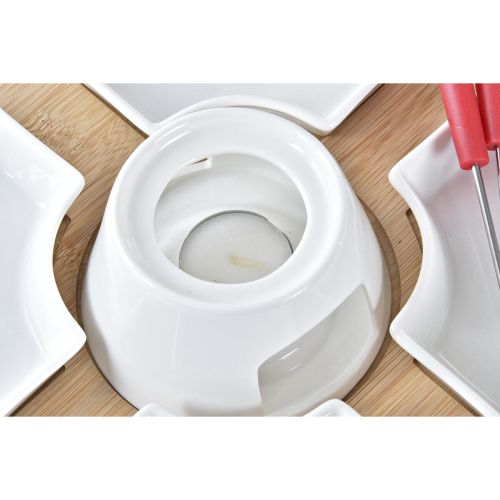 Fondue DKD Home Decor Rojo 26,5 x 26,5 x 1,5 cm (10 pcs)