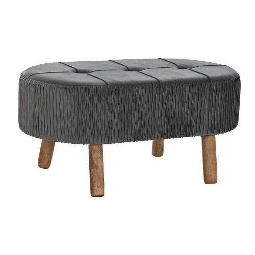 Banqueta DKD Home Decor   Gris Natural Gris oscuro Madera 80 x 46 x 38 cm