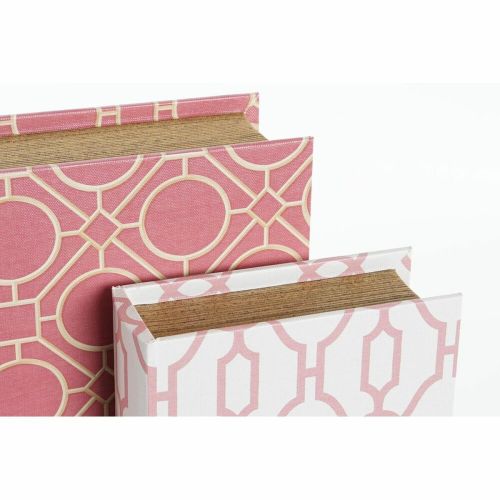 Caja DKD Home Decor Libro Lienzo Madera 20 x 8 x 26 cm (2 Unidades)