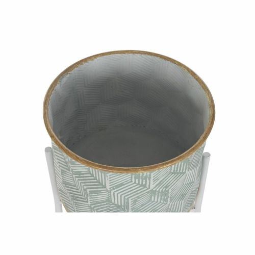 Macetero DKD Home Decor Bicolor Metal 28 x 28 x 75 cm (2 Unidades)