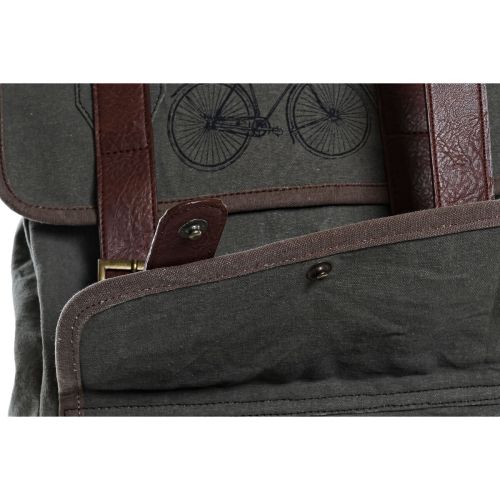 Mochila Casual DKD Home Decor Canvas Bicicleta Gris Marrón (33 x 12 x 47 cm)