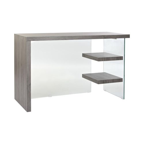 Escritorio DKD Home Decor Gris Transparente Cristal Madera MDF 120 x 50 x 76 cm