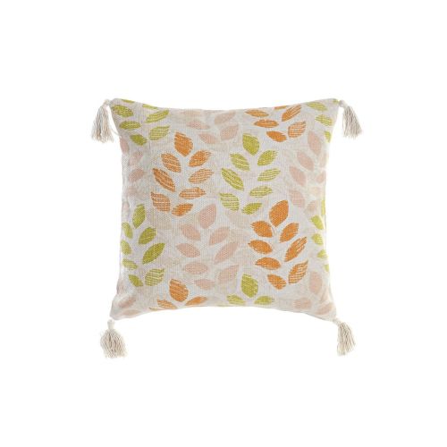 Cojín DKD Home Decor Beige 45 x 10 x 45 cm Multicolor Flores Boho