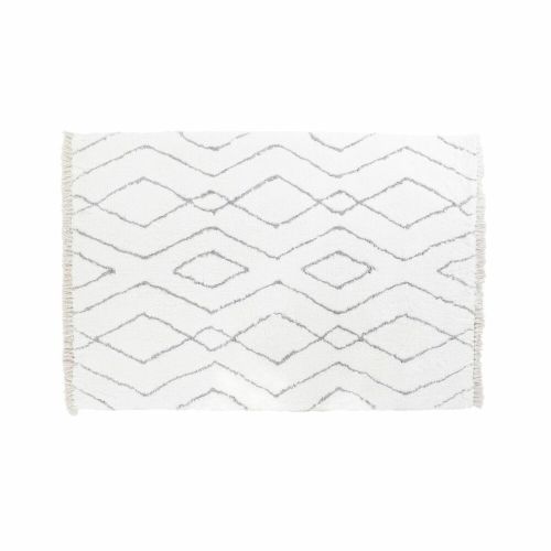 Alfombra DKD Home Decor Blanco Gris Rombos Scandi Ø 9,4 cm 120 x 180 x 3 cm