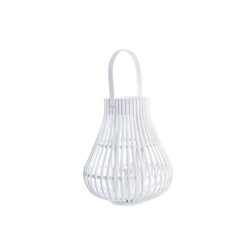 Farol DKD Home Decor Blanco Multicolor Metal Bambú Cristal Urbano 30 x 40 cm 29 x 29 x 34 cm