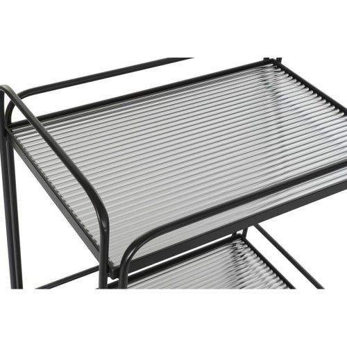 Mueble Camarera DKD Home Decor Negro Metal Cristal 60,5 x 40,5 x 75,5 cm