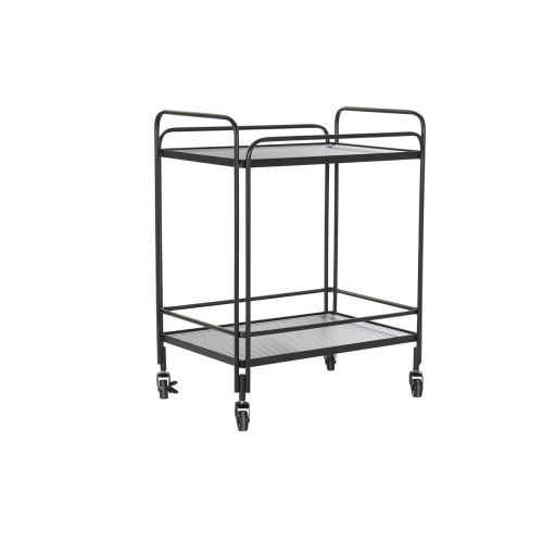 Mueble Camarera DKD Home Decor Negro Metal Cristal 60,5 x 40,5 x 75,5 cm